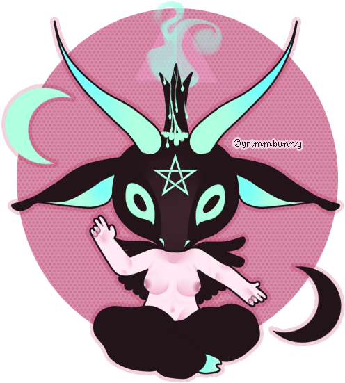 [drawings] - [manga/digital/drawings] - Kawaii Baphomet - Cute Baphomet (520x574), Png Download