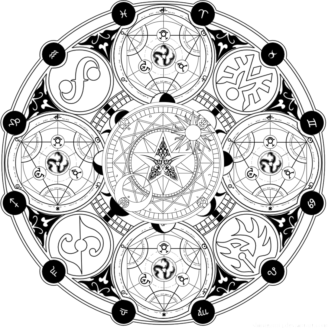 A Magic Circle By Yukishiro-yue On Deviantart - El Circulo De Merlin (1085x1085), Png Download