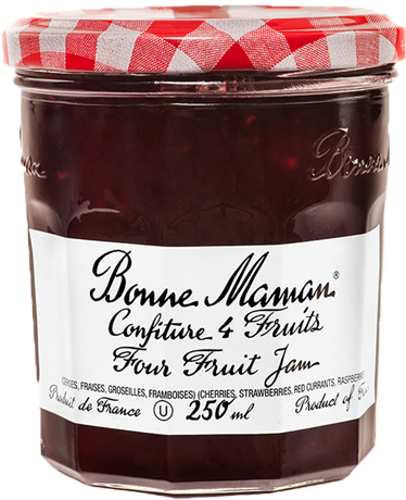 Jams - Bonne Maman Preserves, Four Fruit - 13 Oz Jar (390x460), Png Download