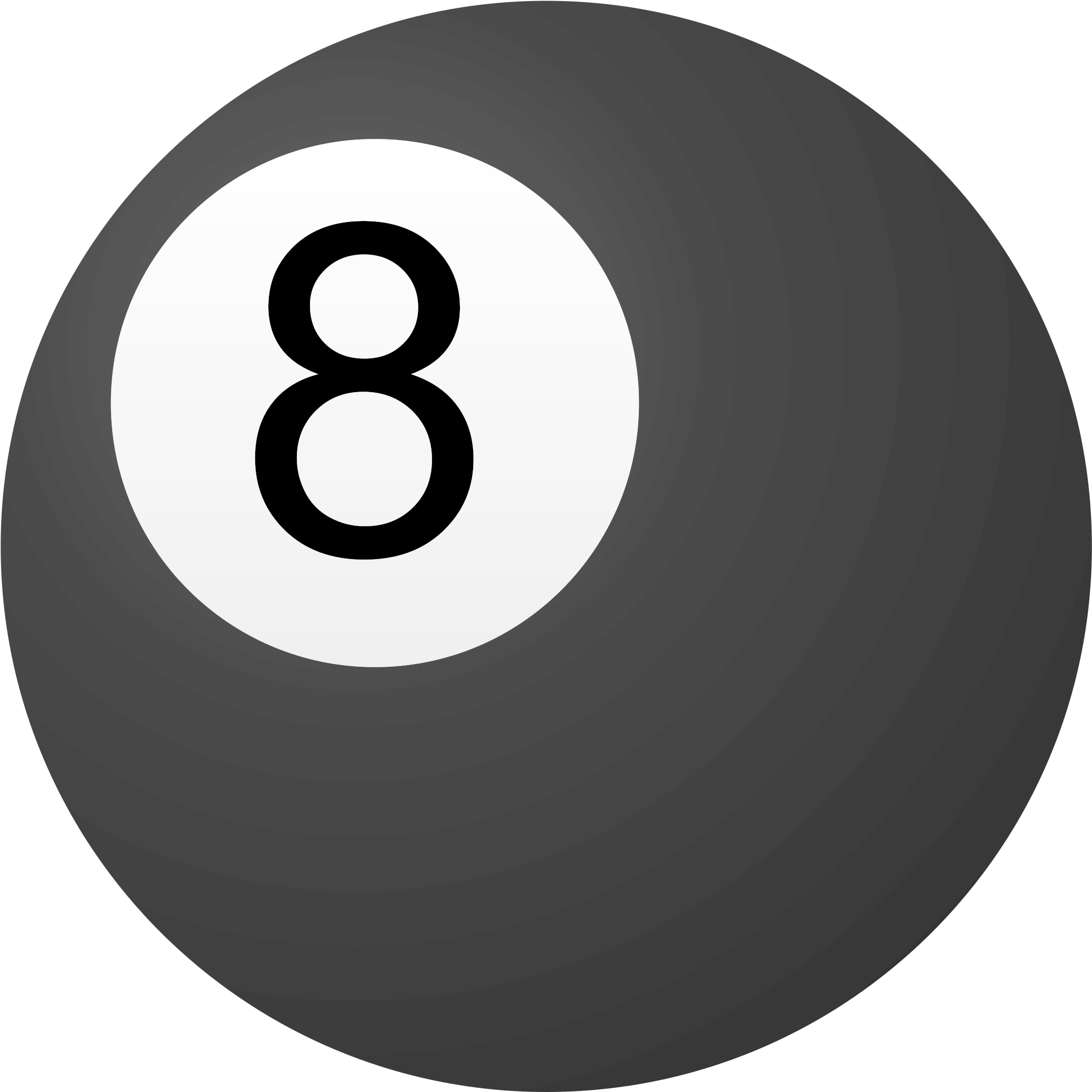 Billiard Ball Clipart Black And White - 8 Ball Clip Art (2400x2400), Png Download