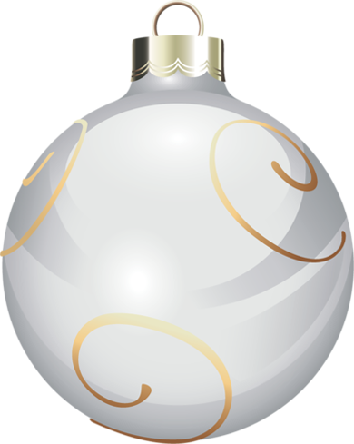 Transparent White Christmas Ball Png Picture - Christmas Day (390x489), Png Download