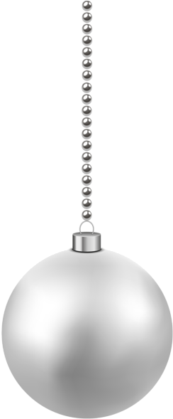 White Christmas Hanging Ball Png Clipart Image - White Christmas Ball Png (251x600), Png Download