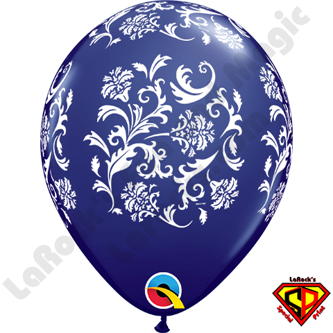 Black And White And Pink Damask Balloons (480x480), Png Download