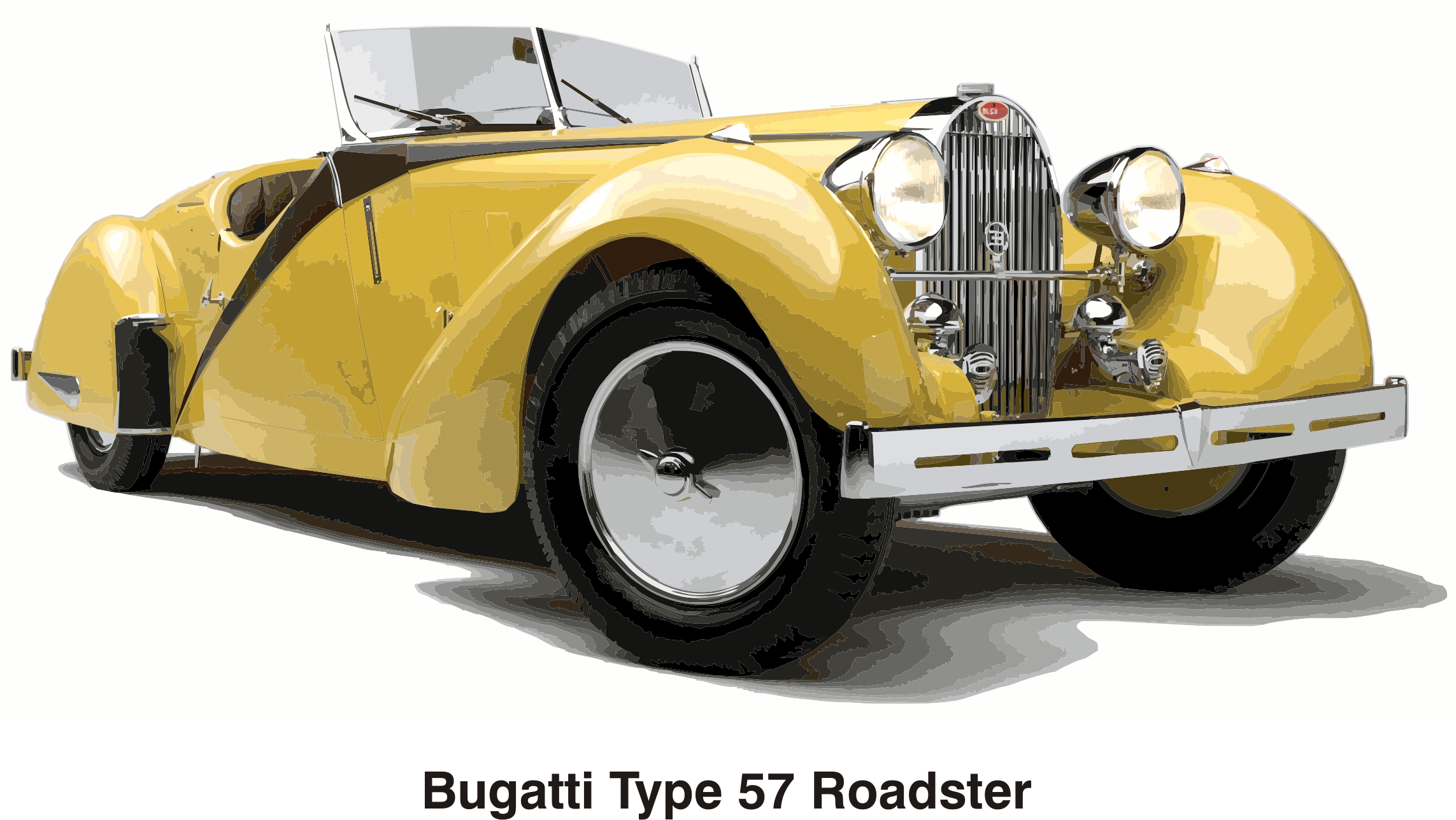 This Free Icons Png Design Of Bugatti Type 57 Roadster, (2286x1287), Png Download