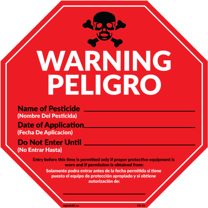 Pesticide Warning - Sign (800x800), Png Download
