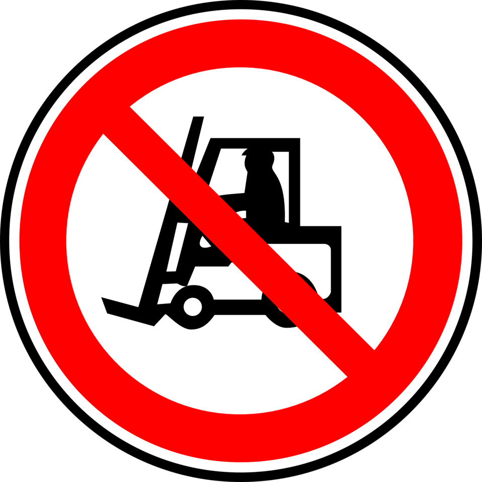 Free Vector Do Not Carry With Vehicles Clip Art - Do Not Enter Forklift Sign (600x600), Png Download
