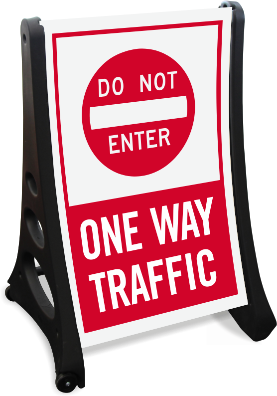 A Frame Portable Sidewalk Sign Kit - Not Enter Sign (800x800), Png Download