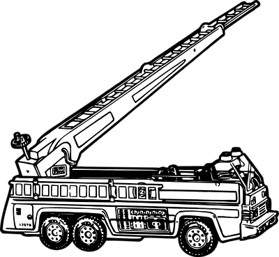 Fire Truck Clipart Transparent - Fire Engine Black And White (400x369), Png Download