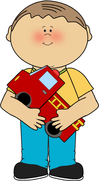 Fire Truck Clipart Clip Art Kid - Clip Art Boy Playing (324x591), Png Download