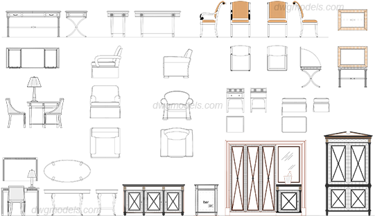 Furniture For Hotels Dwg - Furniture Cad Png (540x380), Png Download