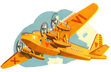 Airplane Scrap Image, Orange Airplane Clip Art - Vintage Airplane Png (461x305), Png Download
