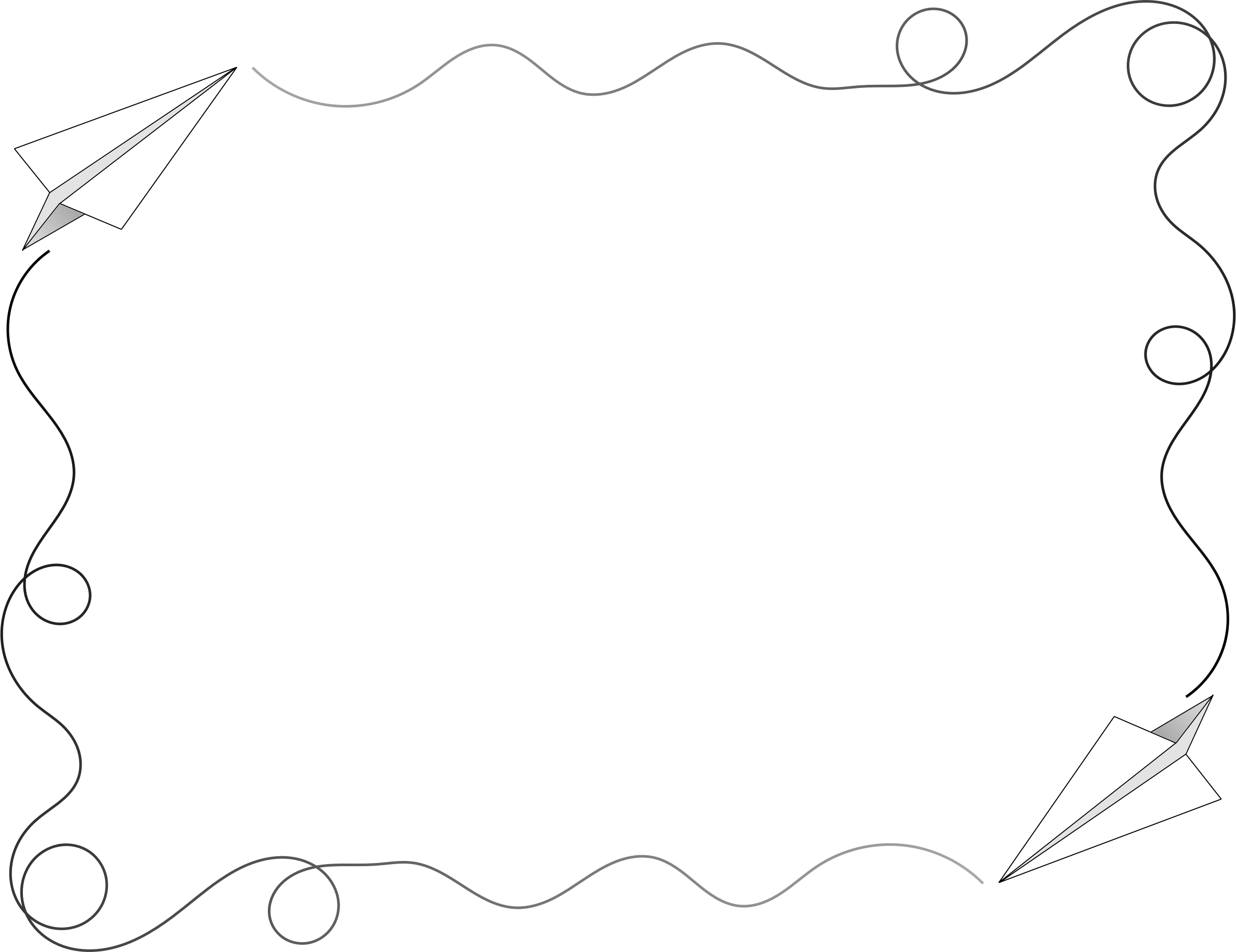 Paper Airplane Border By @arvin61r58, Paper Airplane - Airplane Borders (2376x1830), Png Download