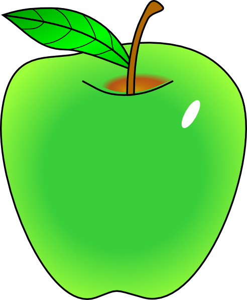 How To Set Use Shaded Green Apple Clipart (492x597), Png Download
