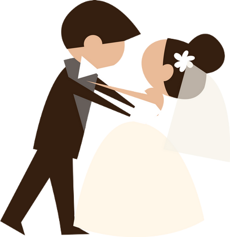 Just Married Clipart Png Download - Wedding Invitation Couple Vector (455x470), Png Download