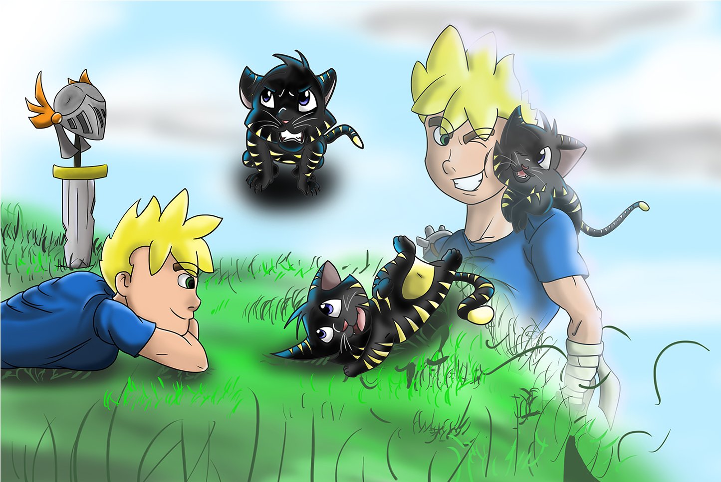 Nonstop Knight Hero And Midnight - Cartoon (1600x1600), Png Download