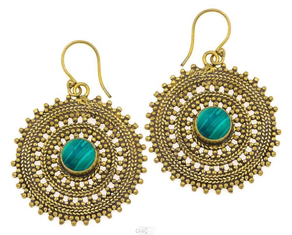 Chalcedony Earrings Braid Circle Points Triangles Brass - Q Ring Rotor For Shimano (600x482), Png Download