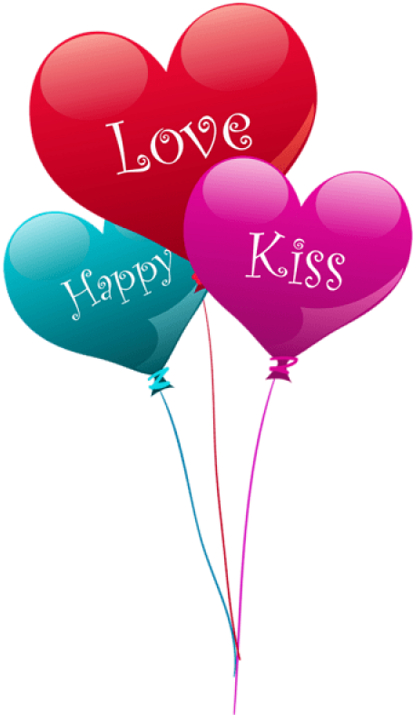 Free Png Download Transparent Heart Kiss Love Happy - Happy Valentines Day Balloons Png (480x800), Png Download