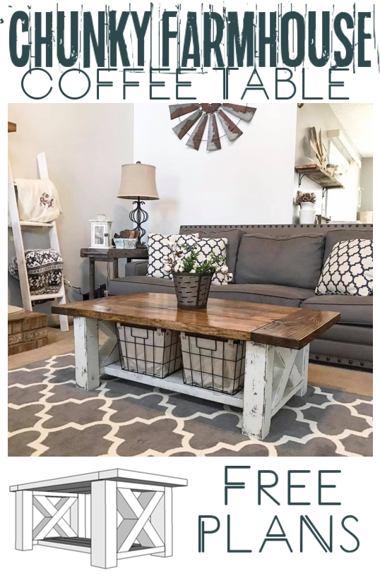 Chunky Farmhouse Coffee Table - Diy Chunky Farmhouse Coffee Table (538x819), Png Download