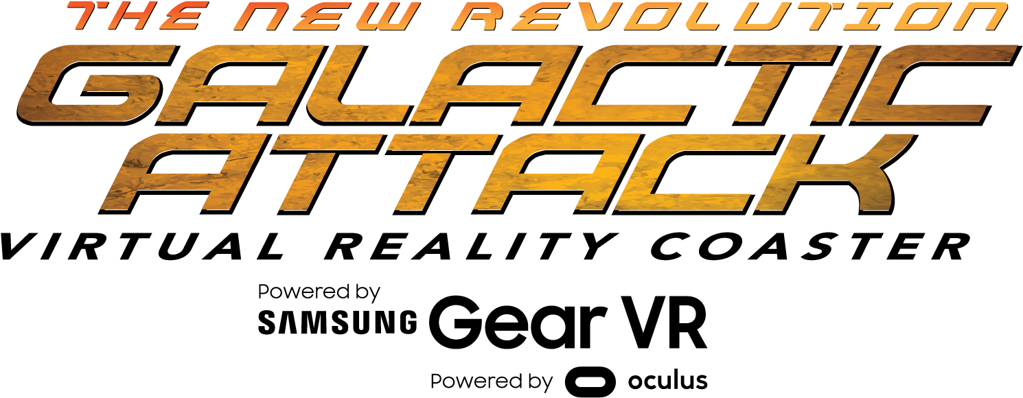 Logo Galactic Attack Orig Six Flags - New Revolution Galactic Attack Virtual Reality Coaster (1923x681), Png Download