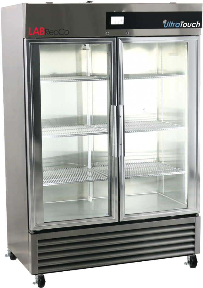 Glass Door Stainless Steel Refrigerator - Refrigerator (752x1000), Png Download