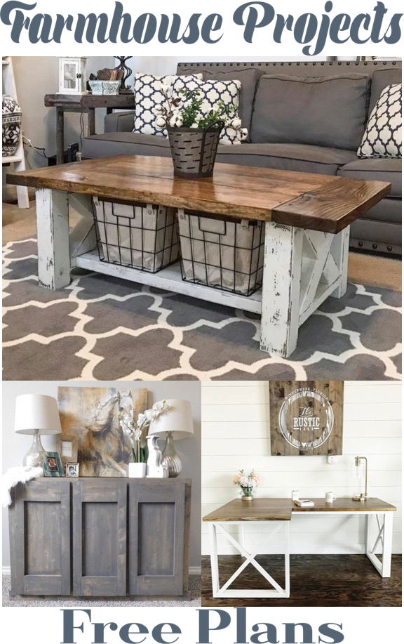 3 Easy Farmhouse Diy Projects - Rustic Chic Living Room On A Budget (576x917), Png Download