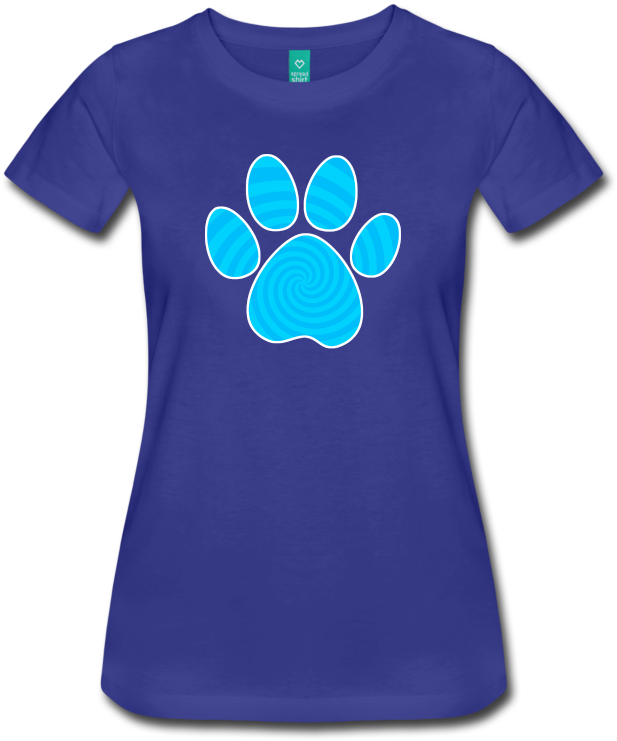 Dog Paw Print, Blue Spiral T-shirt - T-shirt (800x800), Png Download