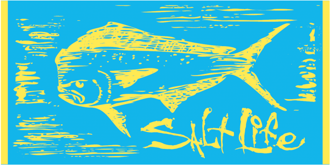 Salt Life Large Beach Dolphin Towel - Illustration (700x700), Png Download