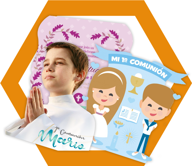 Impresión De Invitaciones De Primera Comunión Con Forma - Girl (800x839), Png Download