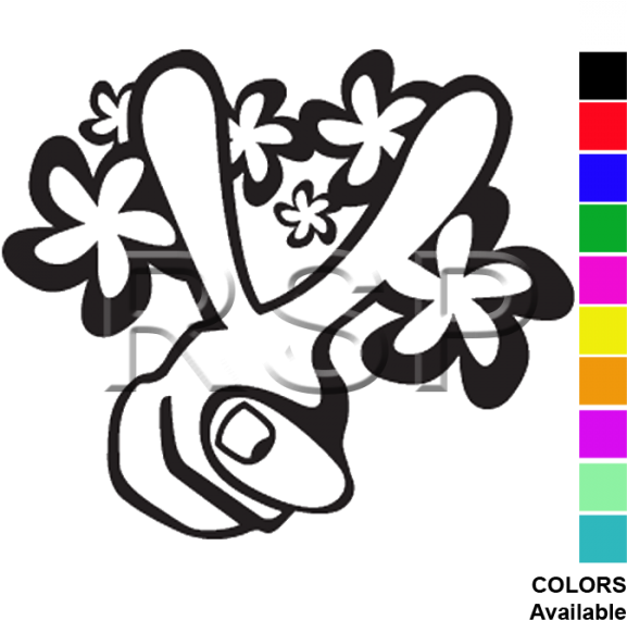 Decal Peace Fingers - Peace Fingers (600x600), Png Download