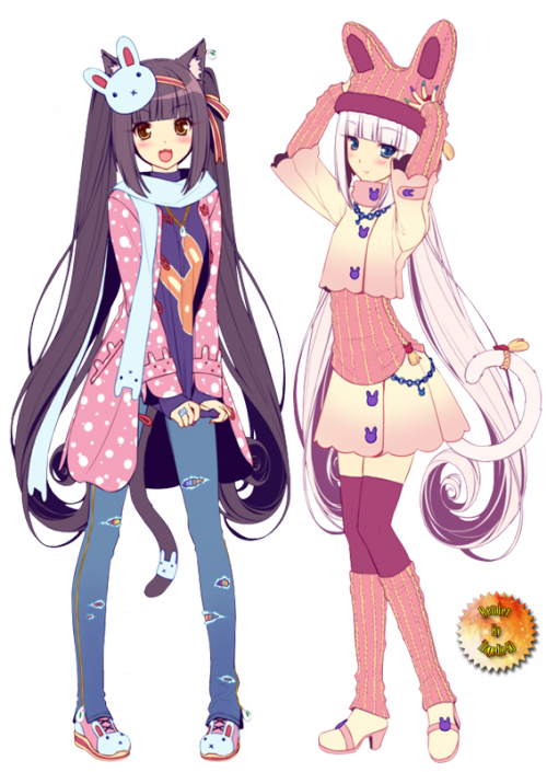 Chocola And Vanilla Fanart (500x705), Png Download