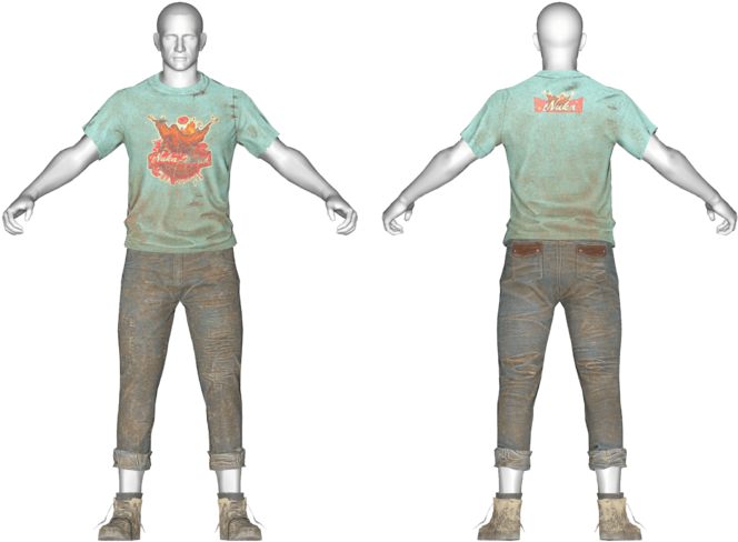 Nuka-world Shirt And Jeans - Illustration (1200x602), Png Download