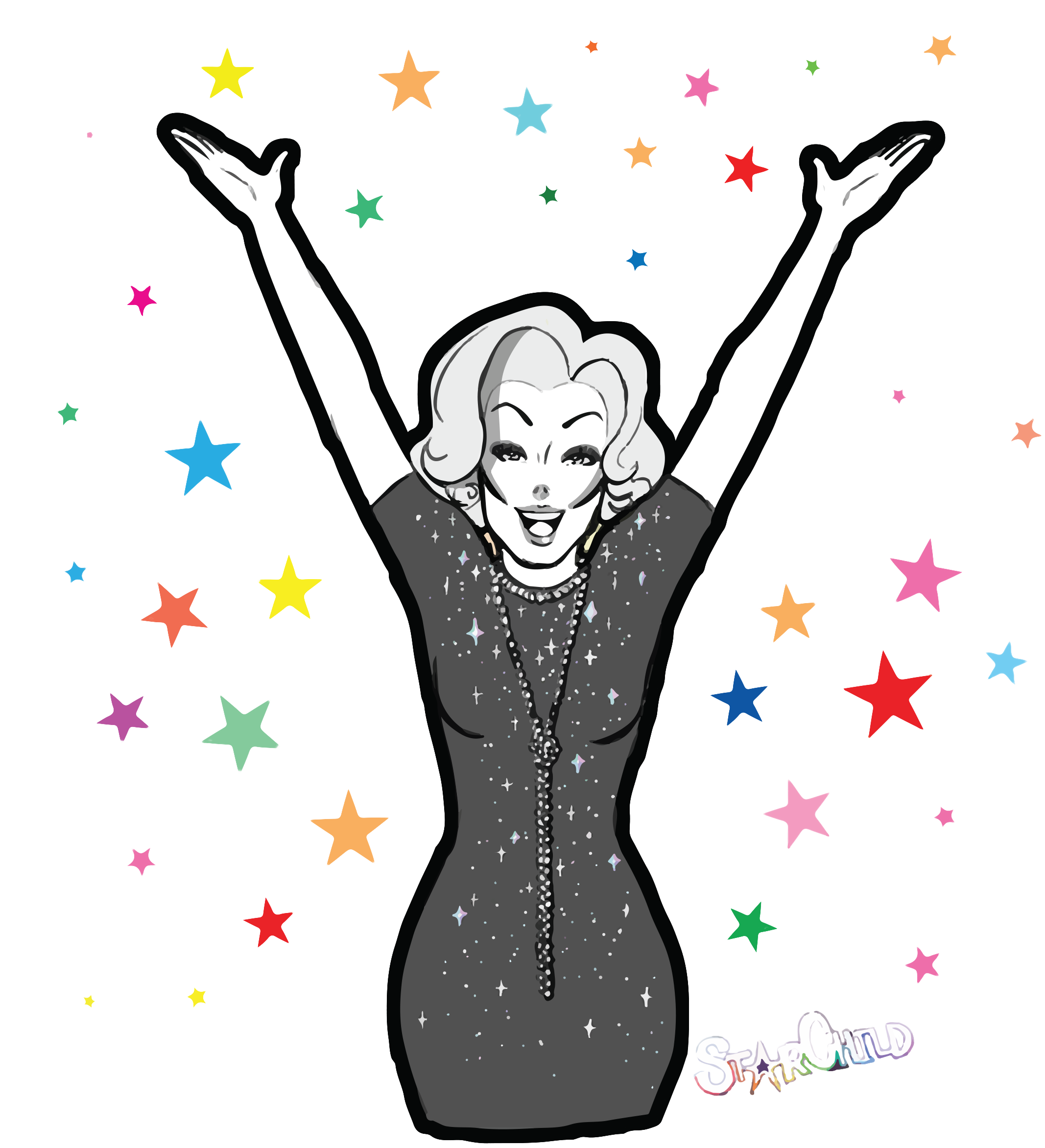 Starchild Presents "a Night Of Stars" Hosted By Shirley - Black Stars On A White Backgrounf (2160x2354), Png Download