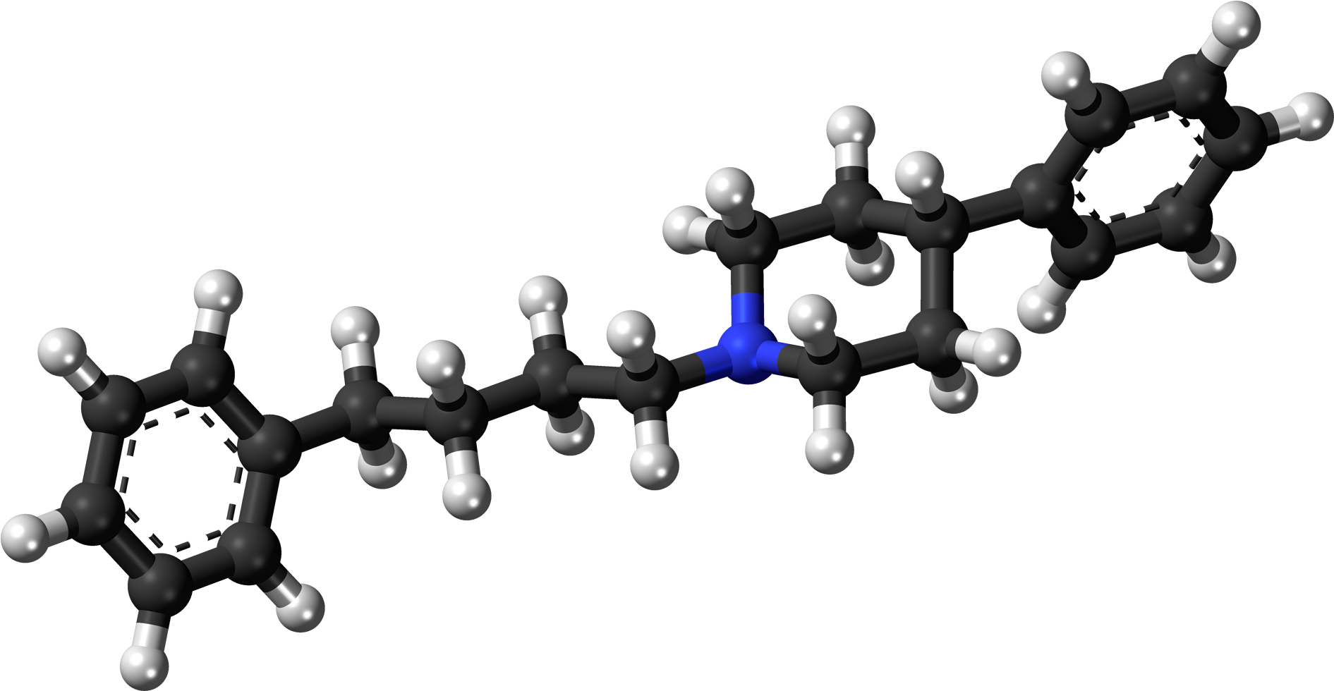 4 Ppbp 3d Balls - Molecule (2000x1089), Png Download