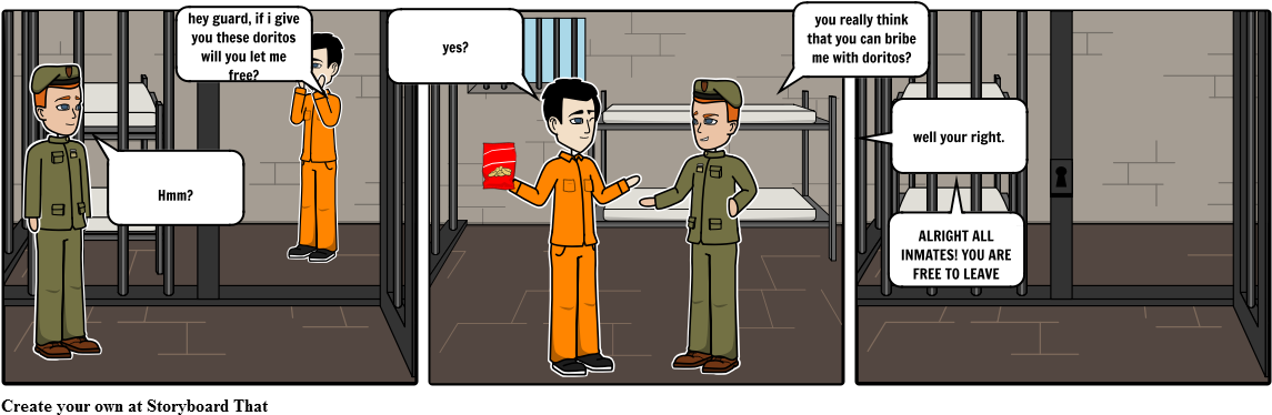 Inmate Freed By Doritos - Cartoon (1164x385), Png Download