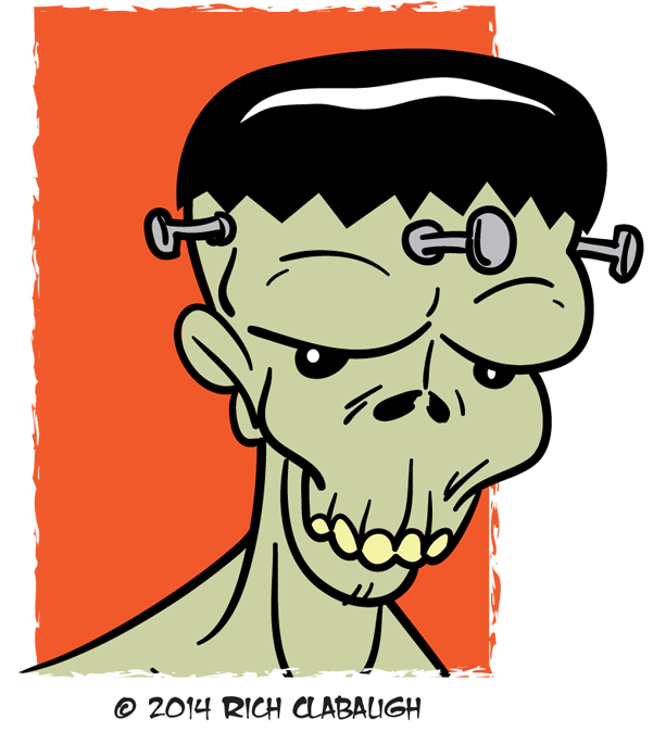 1001 New Monster Faces - Cartoon (600x697), Png Download