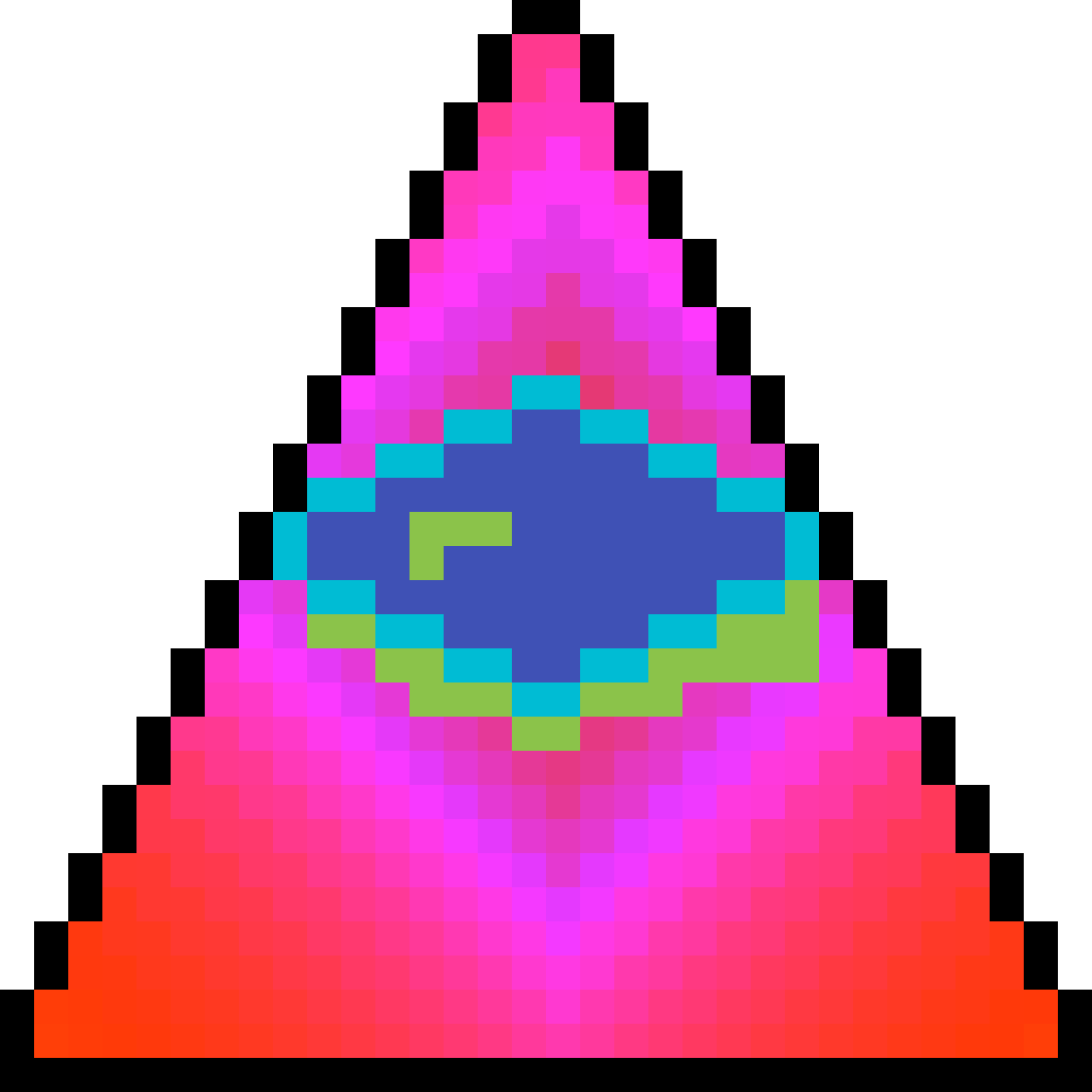 Rainbow Illuminati - 8 Bit Character Mégaman (1184x1184), Png Download