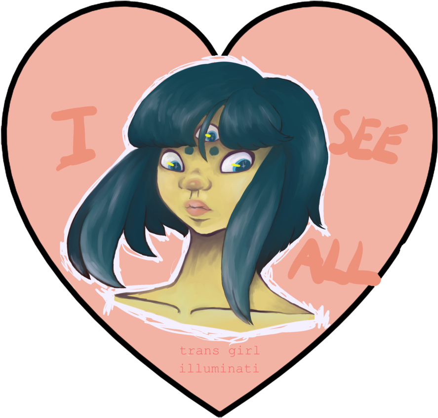 Trans Girl Illuminati By Xenoboi Trans Girl Illuminati - Cartoon (887x848), Png Download