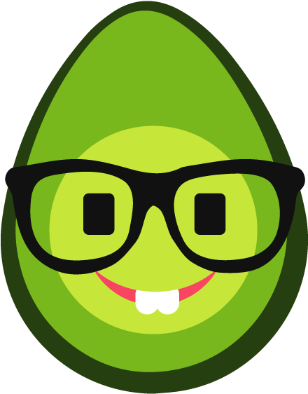 Nerdy Avocado (618x618), Png Download