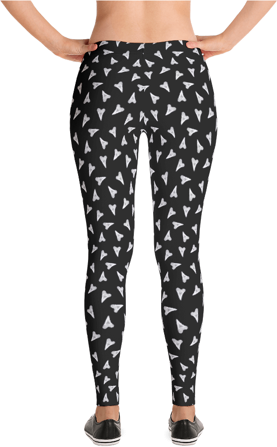 Shark Teeth / Hearts Womens Leggings - Leggings (1000x1000), Png Download