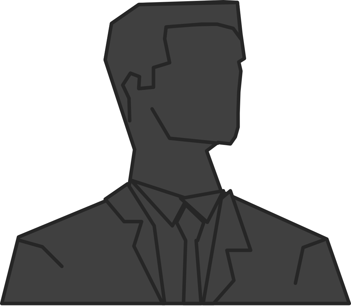 Silhouette Man Front Darkgrey - Illustration (1176x1024), Png Download