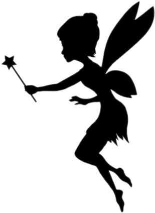 Report Abuse - Black And White Fairy Logo (309x424), Png Download