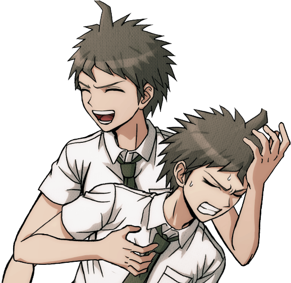 Goodbye Despair Danganronpa V3 - Hajime Hinata Happy Sprite (596x560), Png Download