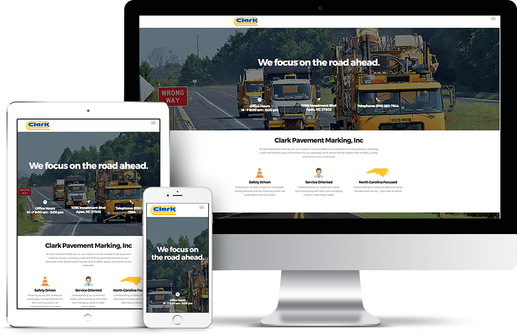 Clark Pavement Marking Website Mockup - Web Design (1028x669), Png Download