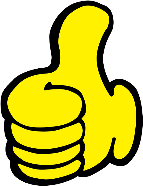 Yellow Thumbs Up Png (611x741), Png Download