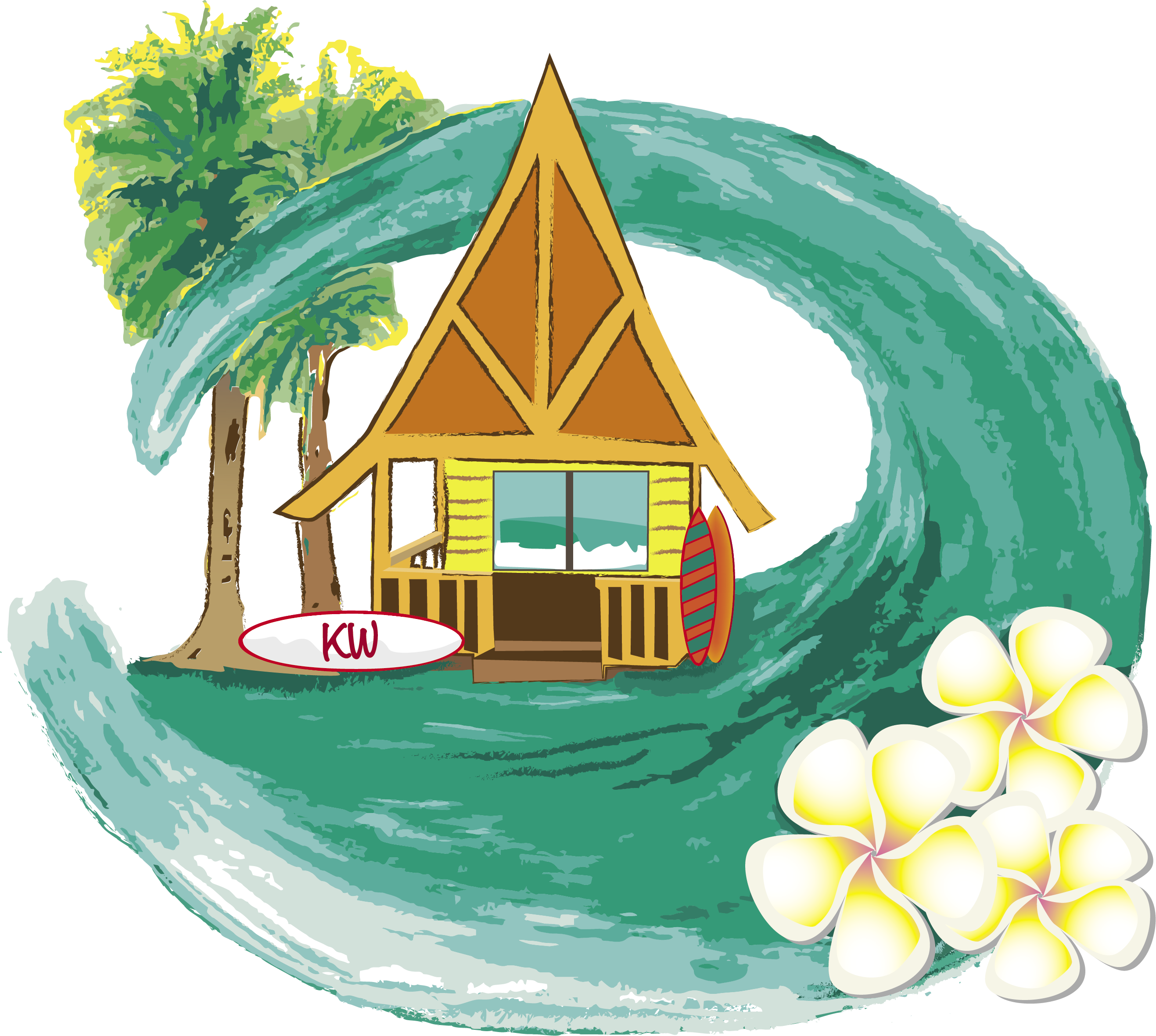 Vector Library Stock Catch A Wave The Lifes House Team - Frangipani (2634x2360), Png Download