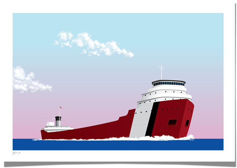 Great Lakes Freighter I Art Print Roo Kee Roo - Cruiseferry (1000x1000), Png Download
