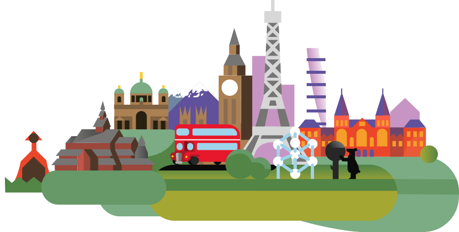 Europe Region's Background Image - Illustration (934x472), Png Download