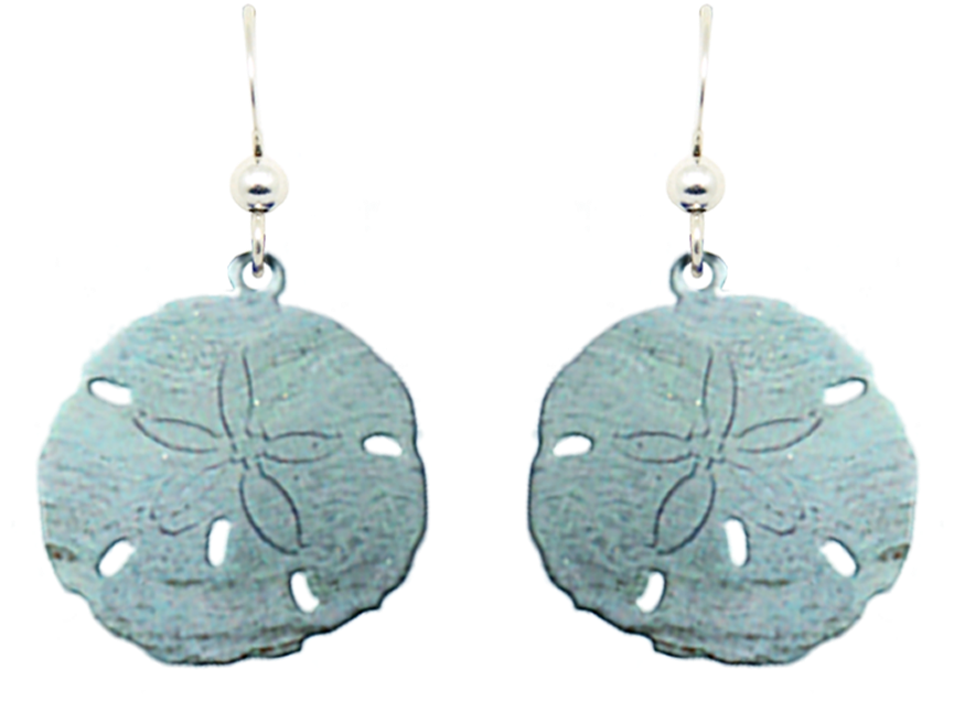 Sand Dollar Aqua - Earrings (1000x1000), Png Download