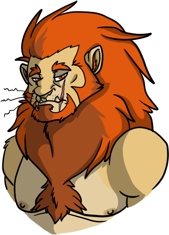 The Ugly Lion - Cartoon (600x833), Png Download