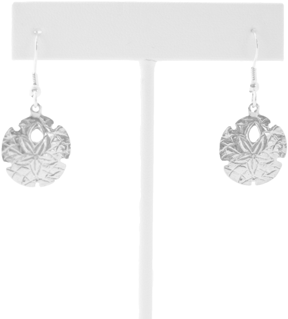 Pewter Sand Dollar Drop Earrings - Earrings (1280x1280), Png Download